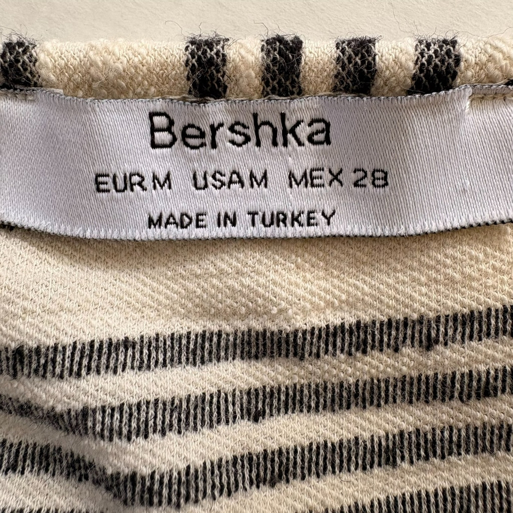 Bershka Cream Black Striped Wide Leg Jumpsuit Medium - Picture 8 of 10